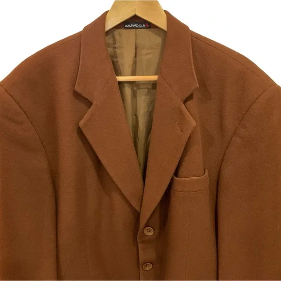 Vintage Boulevard Club Men’s Blazer Brown Sports Coat Wool Cashmere Size… - Picture 8 of 16